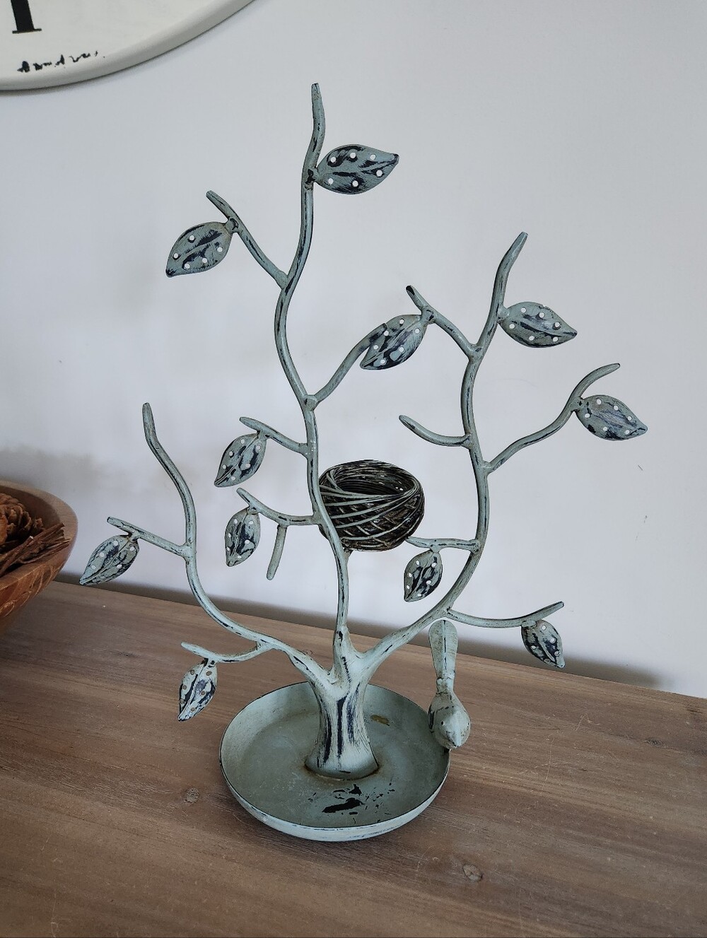 Metal Tree Jewelry Stand Bird Nest Earring Necklace Ring Organizer Farmhouse